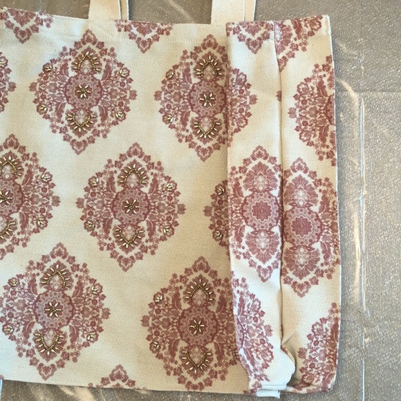 REUSABLE TOTE, Gold Beaded, Polyester, New - Picture 6 of 12